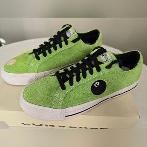 Converse One Star Pro Ox Stussy 8-Ball Mens Size 7 Women Size 8.5 Green Flash